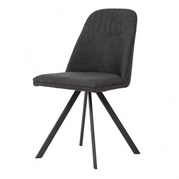 Silla giratoria color gris oscuro tapizada en tela