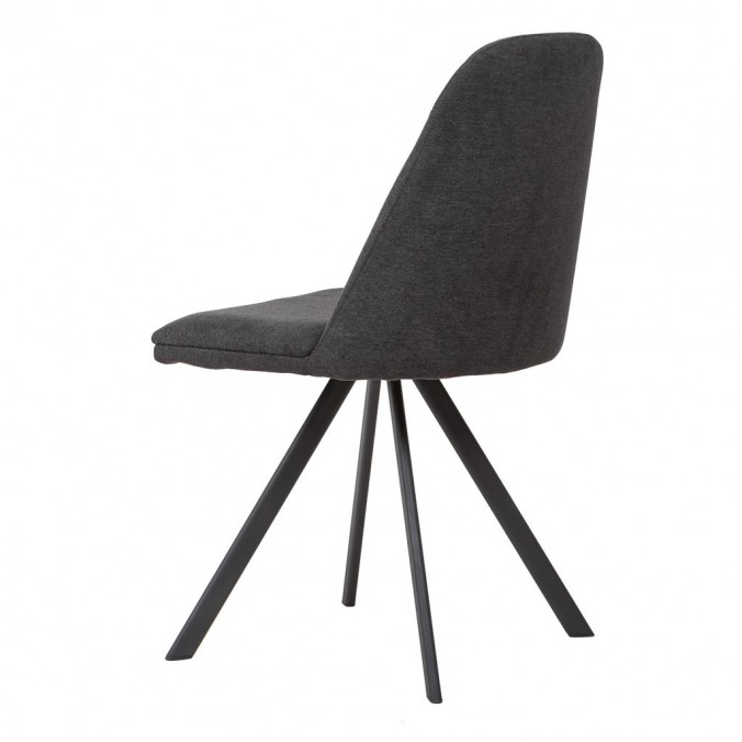 Silla giratoria color gris oscuro tapizada en tela