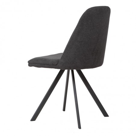 Silla giratoria color gris oscuro tapizada en tela