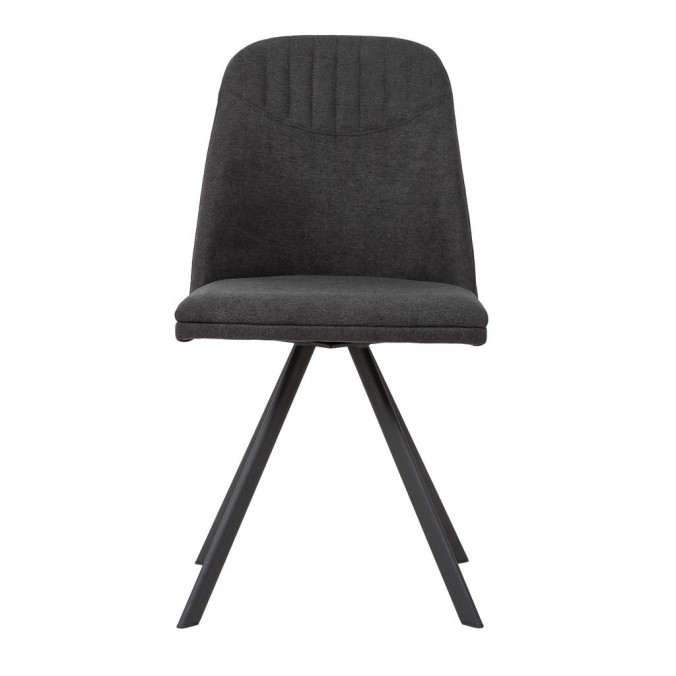 Silla giratoria color gris oscuro tapizada en tela