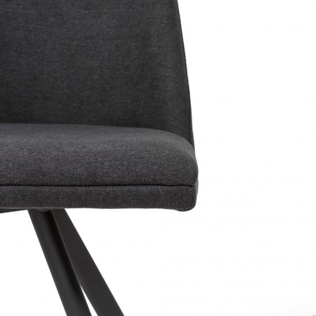 Silla giratoria color gris oscuro tapizada en tela