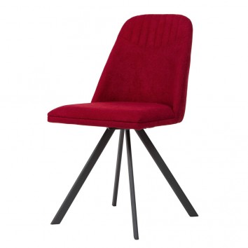 Silla giratoria color rojo tapizada en tela