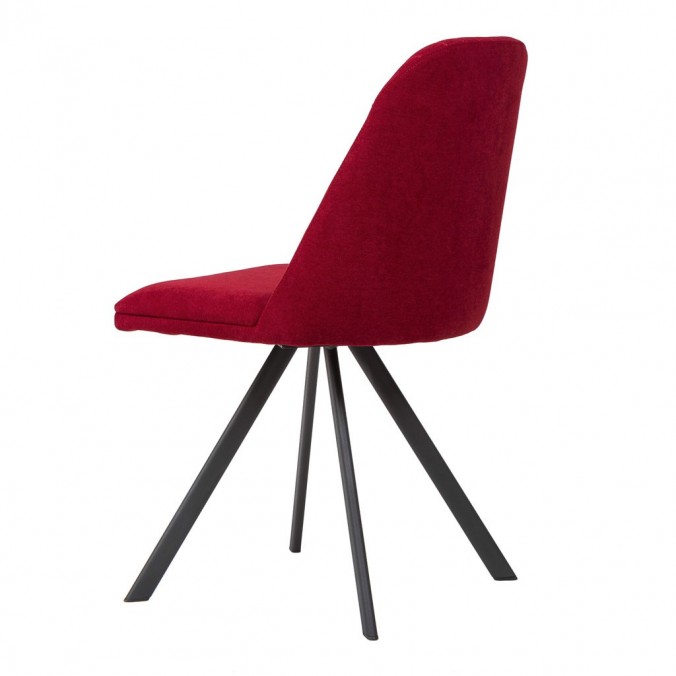 Silla giratoria color rojo tapizada en tela