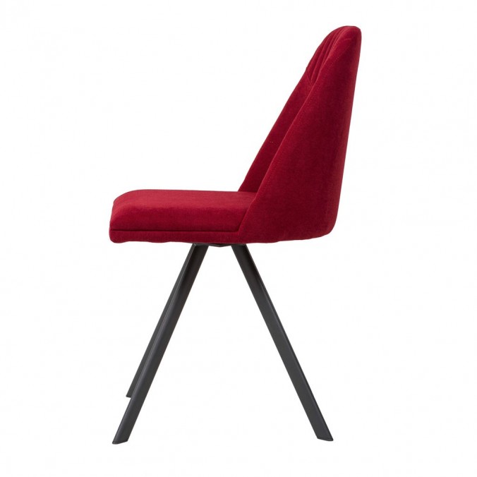 Silla giratoria color rojo tapizada en tela
