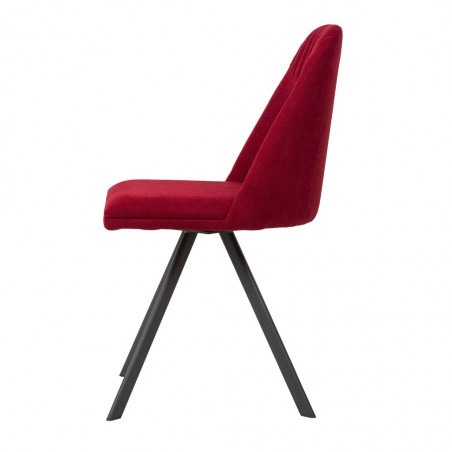 Silla giratoria color rojo tapizada en tela