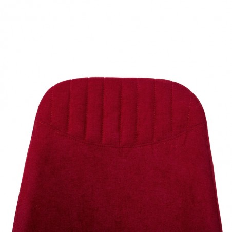 Silla giratoria color rojo tapizada en tela