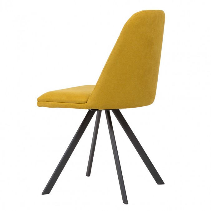 Silla giratoria color mostaza tapizada en tela Silla giratoria color mostaza tapizada en tela