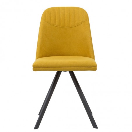 Silla giratoria color mostaza tapizada en tela