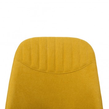 Silla giratoria color mostaza tapizada en tela 2