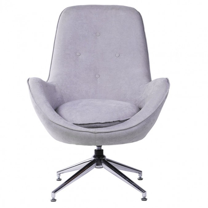 Butaca giratoria patas cromo Grey Light 83x77x70h