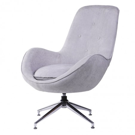 Butaca giratoria patas cromo Grey Light 83x77x70h