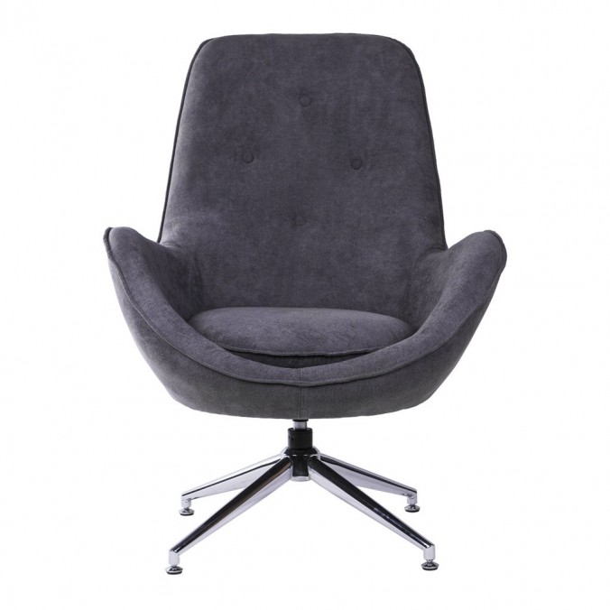 Butaca giratoria patas cromo Grey Dark 77x86x104h Butaca giratoria patas cromo Grey Dark 77x86x104h