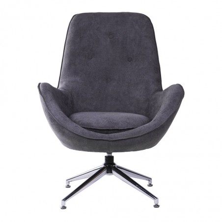 Butaca giratoria patas cromo Grey Dark 77x86x104h
