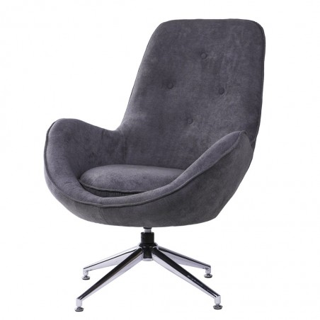 Butaca giratoria patas cromo Grey Dark 77x86x104h