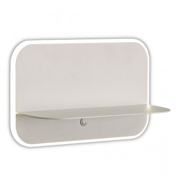 Aplique pared blanco LED con repisa y USB