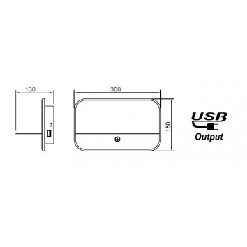 Aplique pared blanco LED con repisa y USB 2