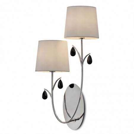 Aplique de pared clásico cromo 2 luces