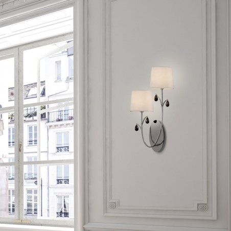 Aplique de pared clásico cromo 2 luces