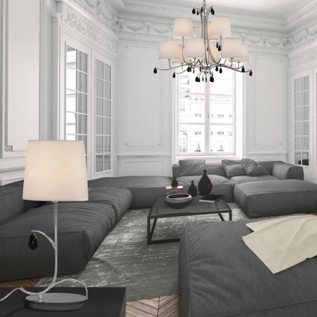 Lámpara de mesa estilo clásico cromo 1 luz