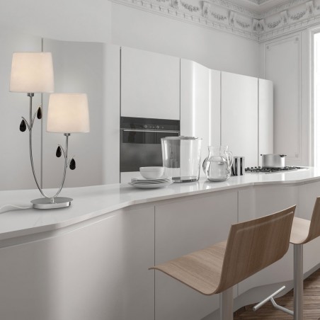 Lámpara de mesa estilo clásico cromo 2 luces