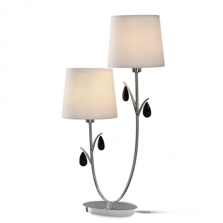 Lámpara de mesa estilo clásico cromo 2 luces