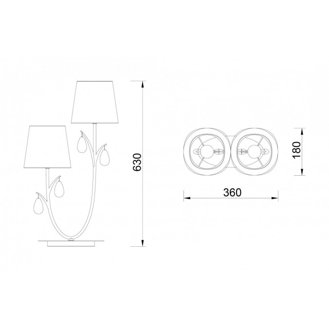Lámpara de mesa estilo clásico cromo 2 luces
