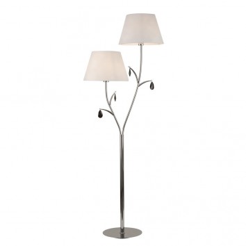 Lámpara de pie estilo clásico cromo 2 luces