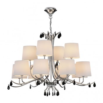 Lámpara de techo estilo clásico cromo 12 luces