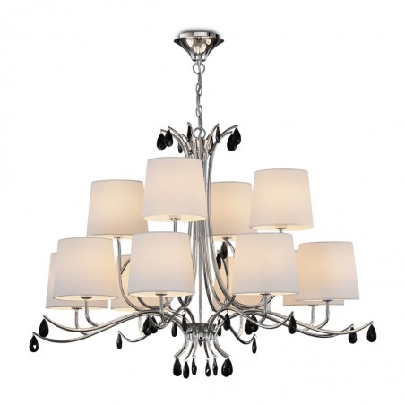 Lámpara de techo estilo clásico cromo 12 luces