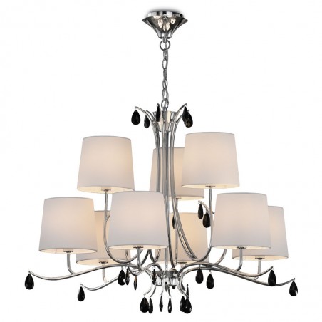 Lámpara de techo estilo clásico cromo 9 luces