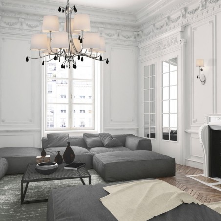 Lámpara de techo estilo clásico cromo 9 luces