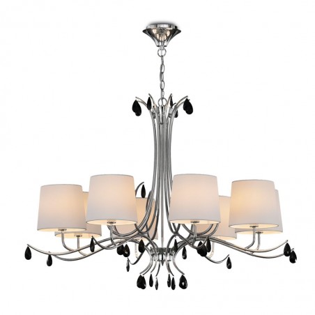 Lámpara de techo estilo clásico cromo 8 luces