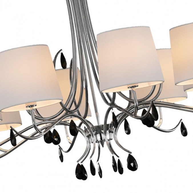 Lámpara de techo estilo clásico cromo 8 luces