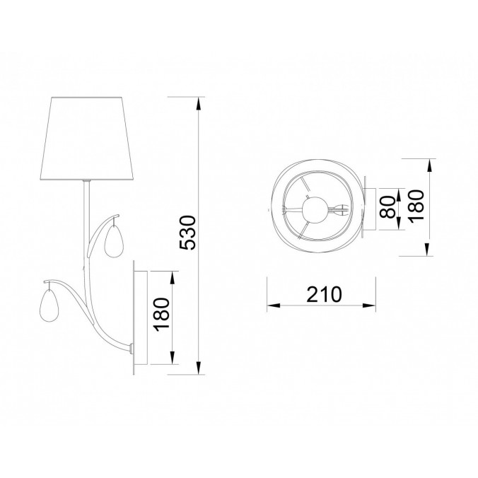 Aplique de pared clásico dorado 1 luz