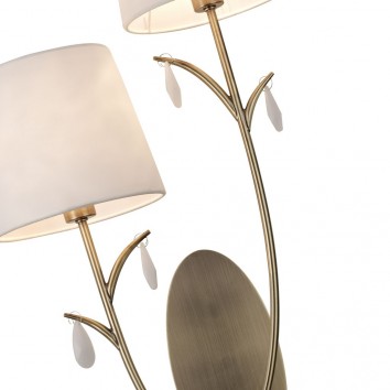 Aplique de pared clásico dorado 2 luces 2