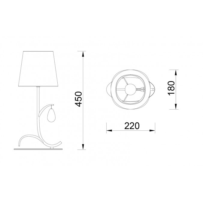 Lámpara de mesa estilo clásico dorado 1 luz