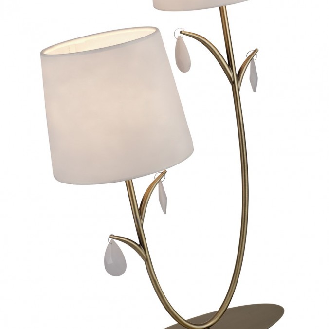 Lámpara de mesa estilo clásico dorado 2 luces Lámpara de mesa estilo clásico dorado 2 luces