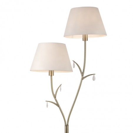 Lámpara de pie estilo clásico dorado 2 luces