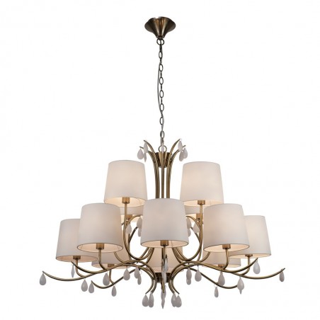 Lámpara de techo estilo clásico dorado 12 luces