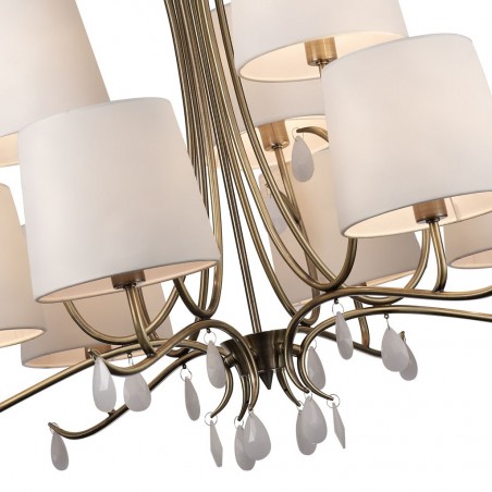 Lámpara de techo estilo clásico dorado 9 luces