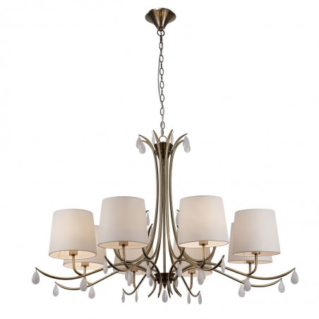 Lámpara de techo estilo clásico dorado 8 luces