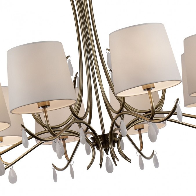 Lámpara de techo estilo clásico dorado 8 luces