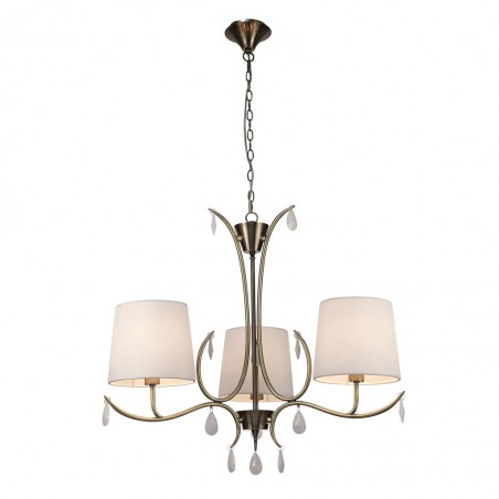 Lámpara de techo estilo clásico cromo 3 luces