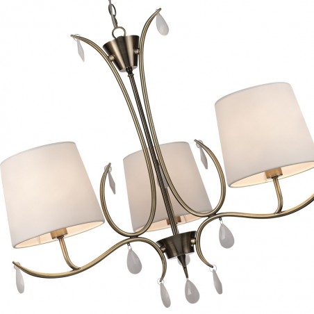 Lámpara de techo estilo clásico cromo 3 luces