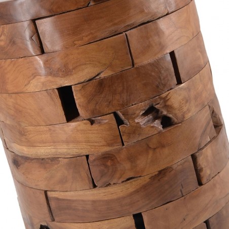 Taburete madera teca estilo étnico - 35x35x45h