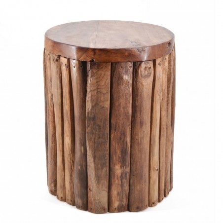 Taburete madera teca vertical - 35x35x45h