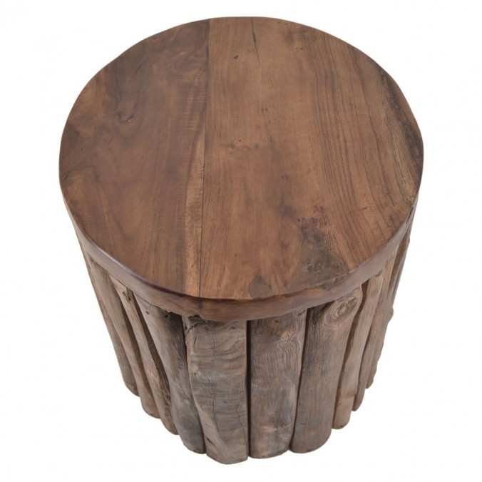 Taburete madera teca vertical - 35x35x45h