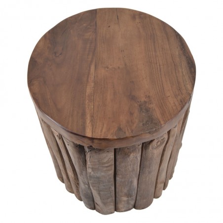 Taburete madera teca vertical - 35x35x45h