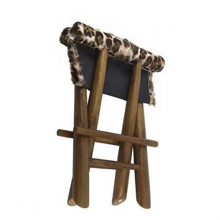 Taburete plegable leopardo - 48x40x45h