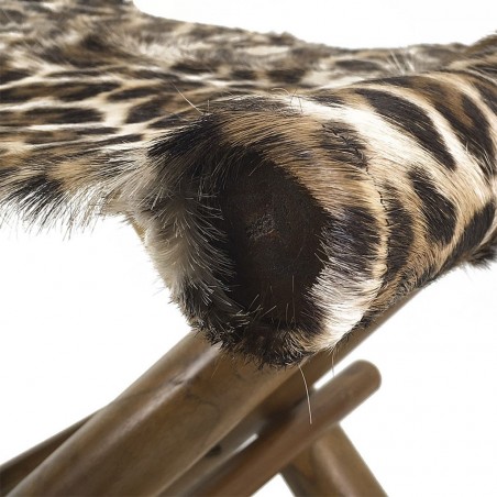 Taburete plegable leopardo - 48x40x45h